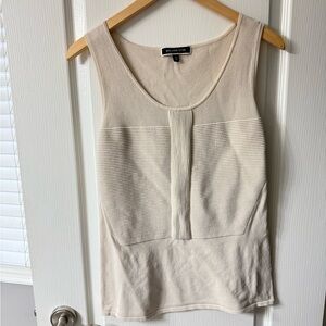 Melanie Lyne Sleeveless Blouse Size M Cream Textured Career Office Top